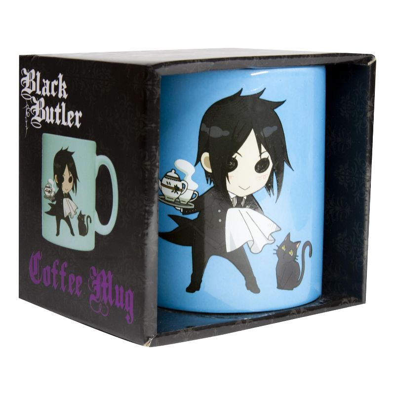 Surreal Entertainment Black Butler Mug | Black Butler Chibi Sebastian and Cat Coffee Mug, 3 of 7