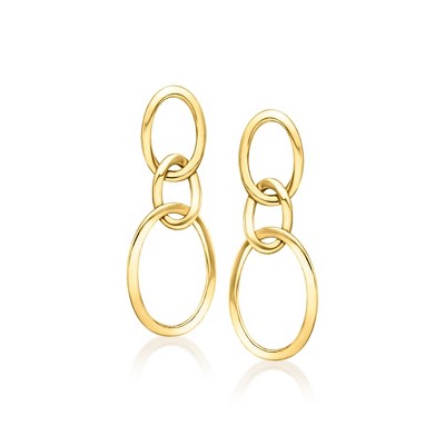 Ross-Simons 10kt Yellow Gold Oval-Link Drop Earrings
