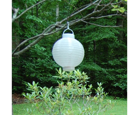 3ct Lumabase White Solar LED Powered 8" x 8' Nylon Lanterns