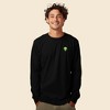 Dalix Alien Embroidered Cotton Classic Fit Long Sleeve Crewneck Tee Shirt Mens - 2 of 4