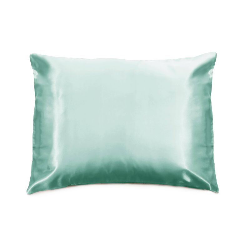 Morning Glamour Standard Satin Solid Pillowcase Mint, 1 of 8
