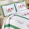 Collections Etc Cardinal Holly Embroidered Scalloped Edge Pillow Sham Gender Neutral - 2 of 2