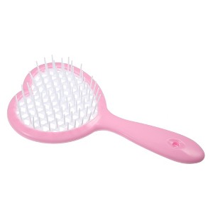 Unique Bargains Women's Heart Shape Vent Travel Wet Hair Brush 1 Pc - 1 of 4