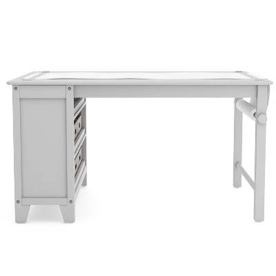 Gray Wooden Kids' Art Table and Stool Set with Storage