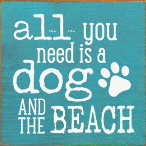 Slickblue Dog and Beach Wood Sign, Knotty Pine Material, Wall or Shelf Decor, Rustic Style, 7x7 Inches, Multiple Colors - 1 of 3