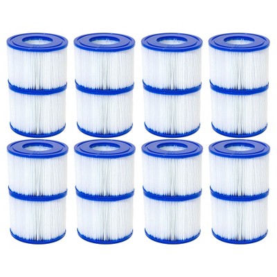 Bestway SaluSpa Type VI Outdoor Above Ground Inflatable Hot Tub Spa Filter Pump Cartridge Replacement Accessories for Spa Maintenance (8 Pack)
