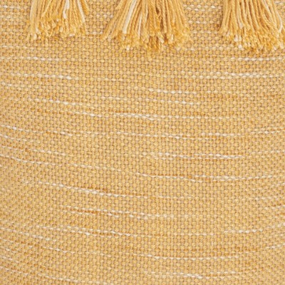Mustard Yellow Textured Lumbar Pillow with Tassels 13" x 33"