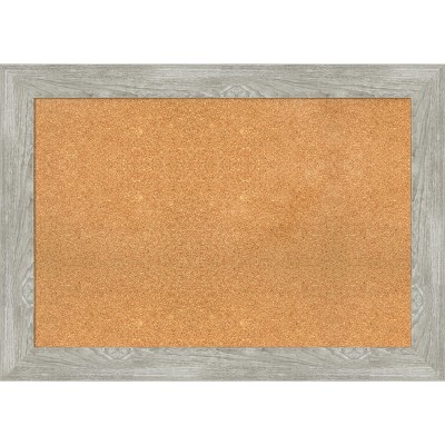 Dove Greywash Framed Natural Cork Bulletin Board 46" x 34"