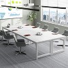 Okak Modern Large Executive Desk Office Computer Desk with Thick Metal Frame,Spacious Business Conference Table for Office,Studio - 3 of 4