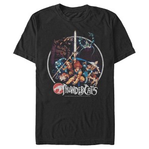 Men's ThunderCats Vintage Character Collage Circle T-Shirt - 1 of 4