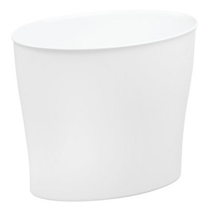 iDesign Nuvo White Plastic Oval Wastebasket - 1 of 1