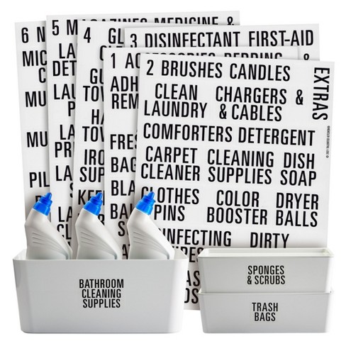 Talented Kitchen 162 Pack Bold All Caps Laundry Room Linen Closet Labels, Preprinted Label Stickers for Cleaning Supplies Organization Storage System - image 1 of 4