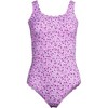Lands' End Women's Chlorine Resistant High Leg Soft Cup Tugless Sporty One Piece Swimsuit - 3 of 4