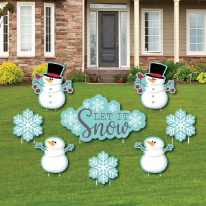Big Dot of Happiness Let It Snow - Snowman - Yard Sign and Outdoor Lawn Decorations - Christmas and Holiday Yard Signs - Set of 8 - 1 of 4