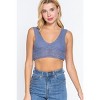 Slickblue Sleeveless Textured Crop Tank, V-Neck Cotton Sweater Style Top for Women, Color and Size Options - 2 of 4