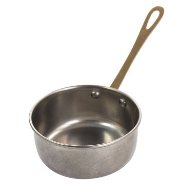 Gibson Home Normandie 3.9 Inch Stainless Steel Mini Saucepan In Silver and Gold