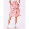 INSPIRE CHIC Women's Floral Ruffle Elastic High Waist Button Flowy Split Skirt - 4 of 4