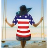 LA LEELA Women's Casual Beach 4th of July Blouses Shirt Patriotic Blouse Short Sleeve Button Up Dress Tops Tee Summer Hawaiian Shirts - 2 of 4