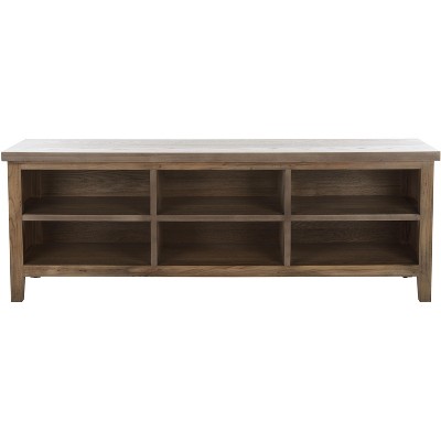 Saide 6 Shelf Media Stand - Oak - Safavieh