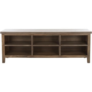 Saide 6 Shelf Media Stand - Oak - Safavieh - 1 of 4
