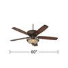 60" Casa Vieja Vintage Indoor Ceiling Fan with Light LED Bronze Teak Shaded Blades Scavo Glass Living Room Kitchen Bedroom Family Dining - 3 of 4