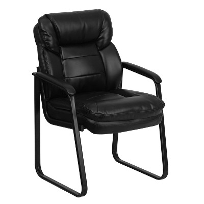 target black leather chair