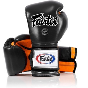 Fairtex BGV9 Mexican Style Black Orange Muay Thai Boxing Glove - Heavy Hitter - 1 of 4