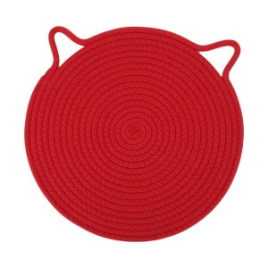 Unique Bargains Single Cat-Ear Shape Heat Resistant Coaster Cotton 11.81"x11.81"0.31" - 1 of 3