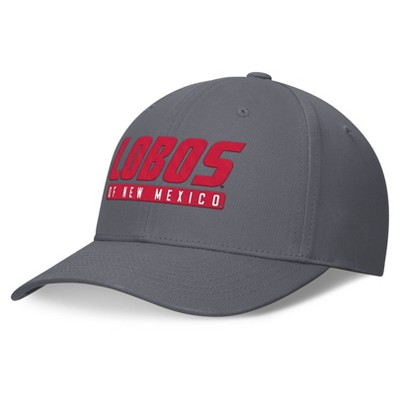 NCAA New Mexico Lobos Cotton Twill Snapback Hat: Solid Gray Adjustable Baseball Cap