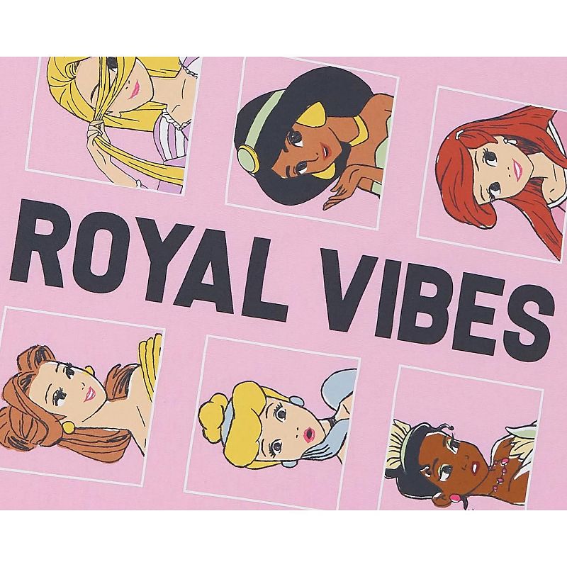 Disney Princess Girls' Royal Vibes 6 Princess Block Design T-Shirt Kids, 4 of 5