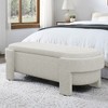 TIRAMISUBEST Linen Fabric Upholstered Bench with Large Storage Space for the Living Room, Entryway and Bedroom - 3 of 4