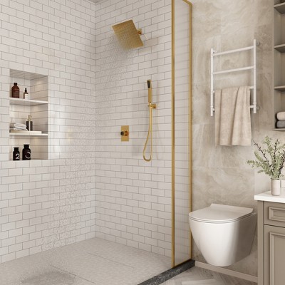 Brushed Gold Multi-Head Wall Mounted Shower System