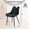 Costway Dining Chair Set of 4 Faux Leather Upholstered Kitchen Chairs with Metal Legs Black/Gray/Green - 3 of 4