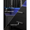 Homhougo Nightstand, Side Table with Charging Station and LED Lights Glass Top Bedside Table with 2 Drawers for Living Room, Bedroom - 4 of 4