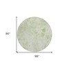 Green And Ivory Floral Washable Indoor Outdoor Area Rug - 3 of 4