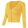Women’s Cropped Cardigan 3/4 Sleeve Bolero Shrug for Dresses Lightweight Open Front Button Down Sweater - 3 of 4