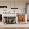 Bella Depot 85.5" Kitchen Island with Extendable Dining Table, Kitchen Storage Table with 3 Side Open Shelves - 3 of 4