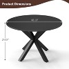 Zevemomo Round Dining Table,42"Kitchen Dining Table for 4-6,Small Round Kitchen Table with Metal Cross Legs,for Kitchen,Apartment, Living Room, Black - 4 of 4