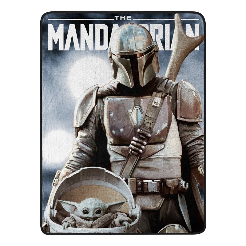 Star Wars The Mandalorian "The Child" Never Easy Super Plush Throw Blanket 46" x 60" (117cm x 152cm) Green, 1 of 5