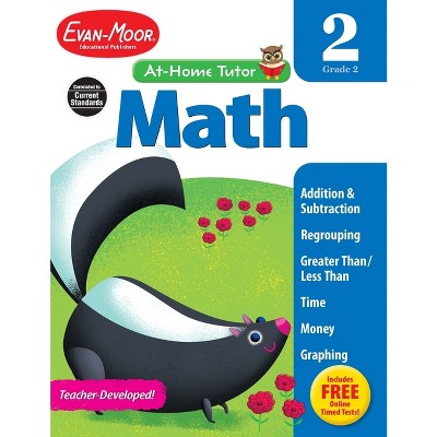 Math Skills, Grade 2 Workbook - (At-Home Tutor) by  Evan-Moor Educational Publishers (Paperback)