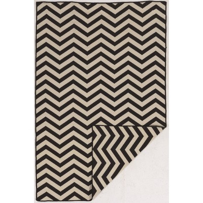 5'X8' Chevron Area Rug Black - Linon