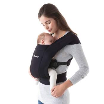 Ergobaby Embrace Cozy Knit Newborn Carrier for Babies - Pure Black