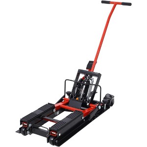 Hydraulic Motorcycle Lift Jack Foot-Operated Motorcycle Lift Table With 4 Wheels 1500 LBS Capacity 4.5" - 15"(0.38-1.25ft) Lifting Range - 1 of 4