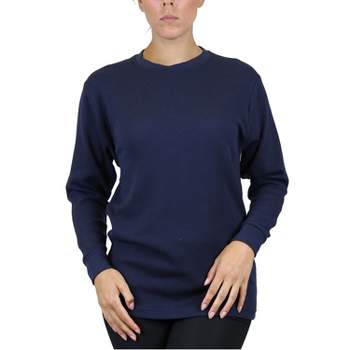 Galaxy By Harvic Women's Loose Fit Waffle Knit Thermal Shirt