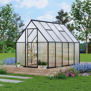 Aluminum-Framed Greenhouse, Heavy Duty Polycarbonate Greenhouse with Quick Setup Structure and Roof Vent, Enhanced Aluminum GreenhouseKit for Outdoor - 1 of 4
