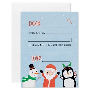 10ct Thank You Letter to Santa Christmas Cards Boxed with Envelopes Fill in the Blank - 1 of 4