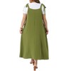 Women's Plus Size Tie Shoulder Strap Pleated Jumper Pinafore Casual Overall Dresses with Pockets - Agnes Orinda - 4 of 4