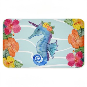 Stupell Industries Unicorn Seahorse & Hibiscus Printed Anti-Fatigue Floor Mat, design by Audrey Jeanne Roberts, 30"x18" - 1 of 4