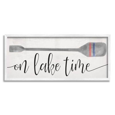 Stupell Industries On Lake Time Boat Oar Phrase Framed Giclee