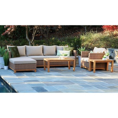 Hillgrove 6pc Sectional Seating Set Brown - Canopy Home and Garden